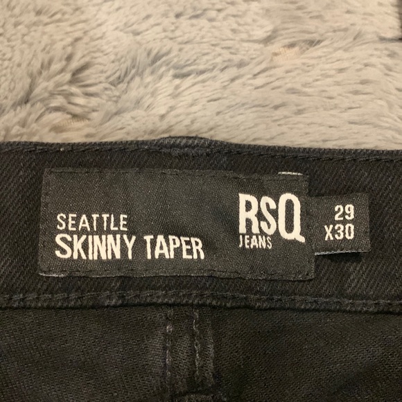 RSQ Skinny Taper Distressed Black Jeans - Picture 11 of 13